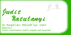 judit matulanyi business card